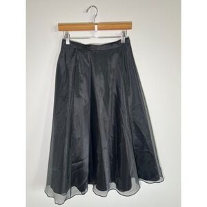 Whimsigoth Dark Fairy Grunge Witchy Maxi Layered Sheer Womens Skirt Black 6